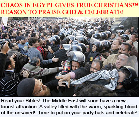 Ignorant Unsaved Muslim Egyptians have no idea that the Lord is using them to kick off His End Times Killing Spree!