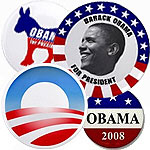 Barack Obama Classic Election 2008 Presidential Campain Buttons!