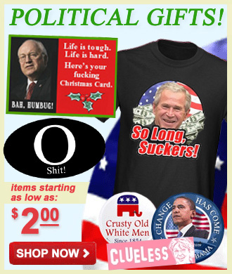 Anti Obama? Pro Obama? Pick a Side and Stick to It! Hilarious Christmas Gifts for Republicans and Democrats, shirts, mugs and more! Click Here!