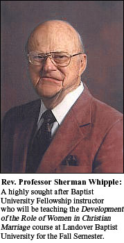 Rev. Professor Sherman Whipple - Cutting Edge Christian University Educator