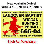Witch and Wiccan Hunting Permits