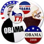 Obama Campaign Buttons and Magnets