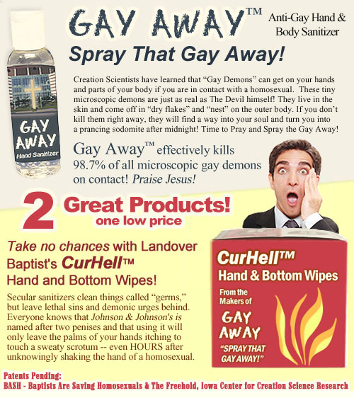 Gay Away - Spray That Gay Away! And CurHell Hand and Bottom Wipes!